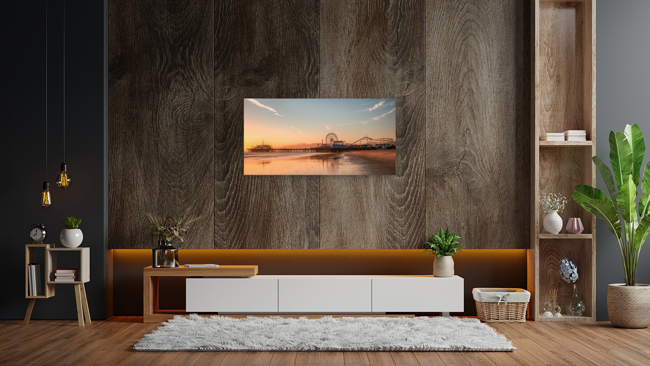 Santa Monica Beach Pier | Sunset Reflections on the California Coast Reproduction