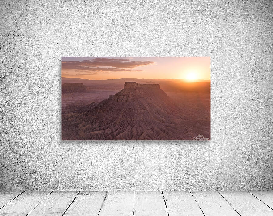 Factory Butte Utah | Sunset Aerial Photo  Wall Preview