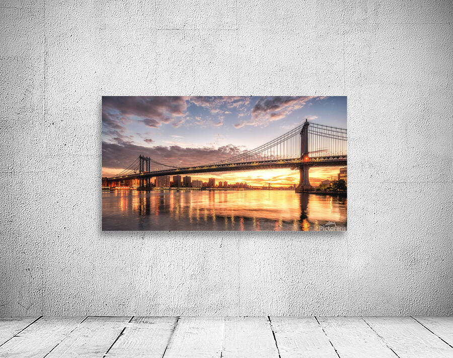 Golden hour at Manhattan Bridge Wall Preview
