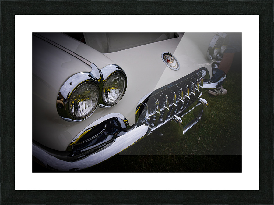 White Corvette Picture Frame print