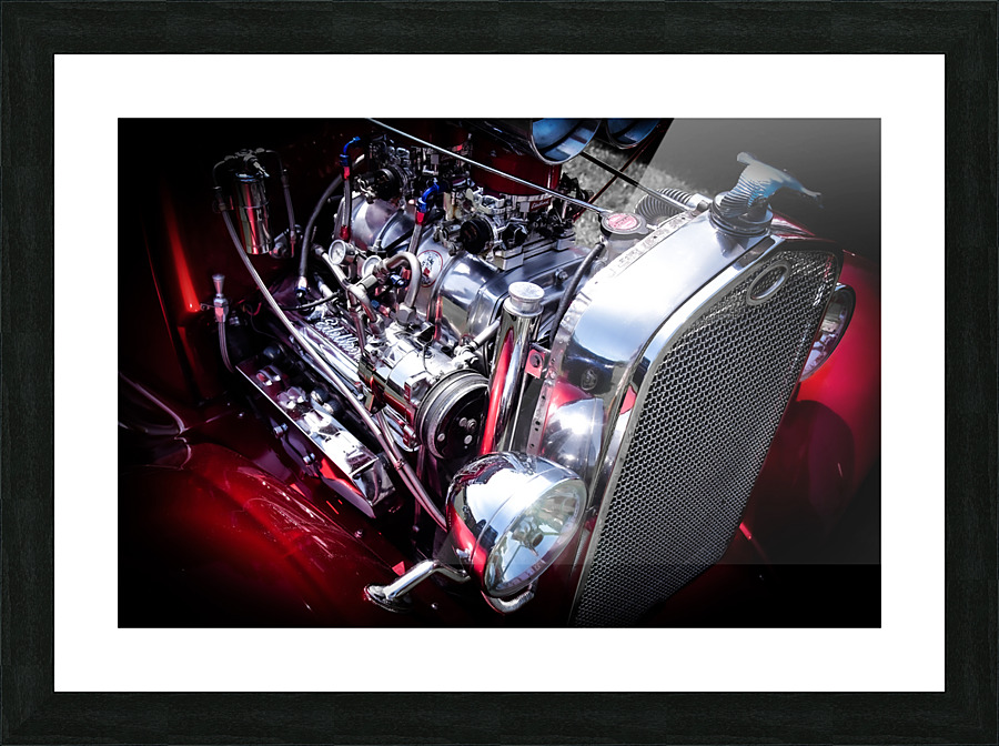 Hot Red Pickup Picture Frame print