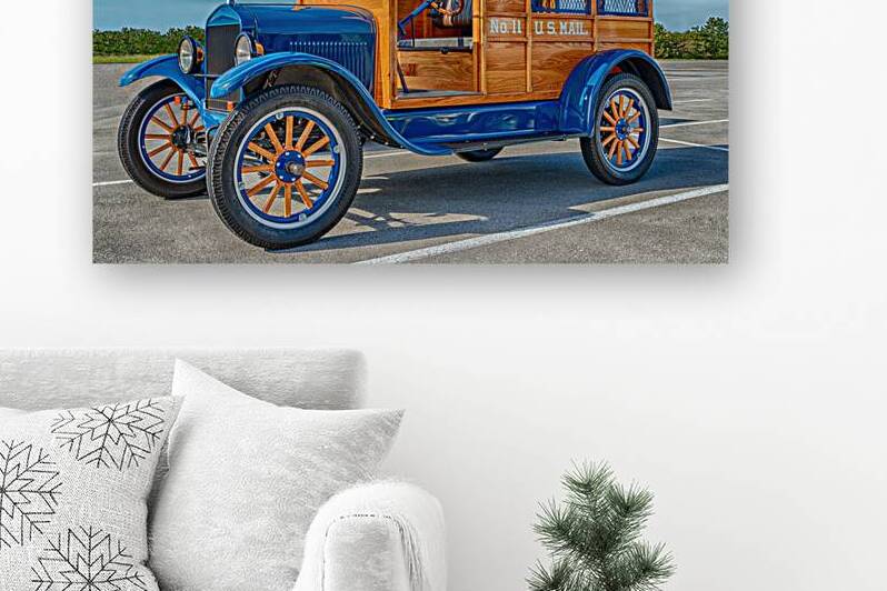 Antique Wooden Body Mail Delivery Truck by Wendell Franks