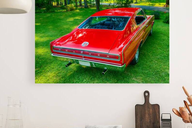 1966 Red Dodge Charger Fastback Rear Quarter View by Wendell Franks