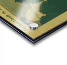 Woman wearing a striped dress with large sleeves a hat and carrying a purse 1898–1900 print by Ethel Reed. Acrylic print