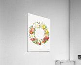 Vintage floral wreath rose decoration Impression acrylique