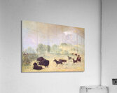 Elk and Buffalo Making Acquaintance Texas 1846-1848 Acrylic Print