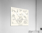 Sacred horse illustration. 1888 edition Lornement Polychrome by Albert Racine 1825–1893. Acrylic Print