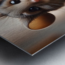 Fuzzy Surprised Mouse By ISHISH Metal print