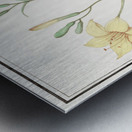 Yellow lily in vintage style Metal print