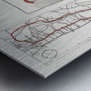 Bicycle road maps 1895 by Edward Penfield Metal print