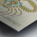 Colourful and surreal illustrations of fishes and  found in the Indian and Pacific Oceans by Louis Renard 1678 -1746 from Histoire naturelle des plus rares curiositez de la mer des Indes 1754. Metal print