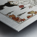 Costumes Parisiens no. 8: Tailleur de Satin gris de perle. Chapeau de paille noir from Journal des Dames et des Modes 1912 fashion illustration  by George Barbier.  Metal print