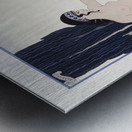 Seated woman and cherub 1929 fashion illustration by George Barbier. Metal print