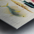 Great Barrier Reef Fishes from The Great Barrier Reef of Australia 1893 by William Saville-Kent 1845-1908. Fig 1: Fringe-finned Trevally Caranx ridiatus MacLeayFig 2: Dismond Trvally Caranx Gallus LinFig 3: Needle fish amphisile scuataFig 4: Blue band Metal print