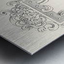 Antique Chinese illustration. 1888 edition Lornement Polychrome by Albert Racine 1825–1893. Metal print