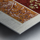 16th and 17th Century pattern. 1888 edition Lornement Polychrome by Albert Racine 1825–1893. Metal print