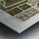 17th and 18th Century pattern. 1888 edition Lornement Polychrome by Albert Racine 1825–1893. Metal print