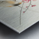 Songbird on blossom branch 1900 - 1936 by Ohara Koson 1877-1945. Metal print