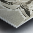 Two collies in snowy landscape 1900 - 1930 by Ohara Koson 1877-1945. Impression metal