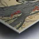 Great spotted woodpecker in tree with red ivy 1925 - 1936 by Ohara Koson 1877-1945. Metal print