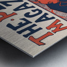 The Penny Magazine 1896 vintage cover of a woman holding a book with chrysanthemum flowers in foreground by Ethel Reed.  Metal print