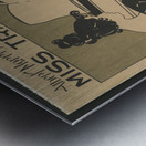 Woman playing piano with art nouveau style chrysanthemum flowers in foreground 1895 print by Ethel Reed. Metal print