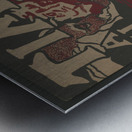 Poster shows Father Time with a young woman 1895 print by Ethel Reed. Metal print