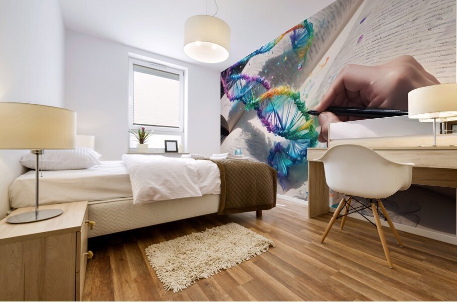 Rainbow DNA By ISHISH Mural print