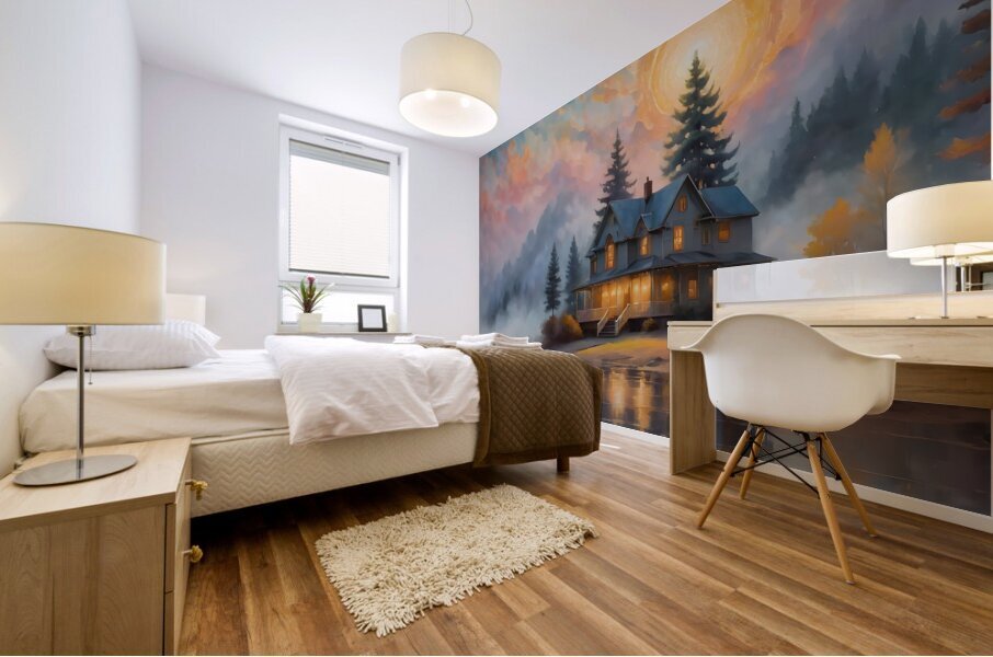 Whispering Clouds By ISHISH Mural print