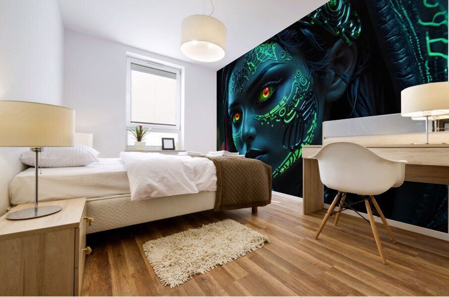 Cyberpunk Nymph By ISHISH Mural print