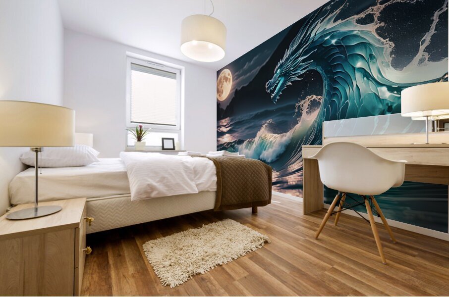 Lunar Dragon Tidal Wave By ISHISH Mural print