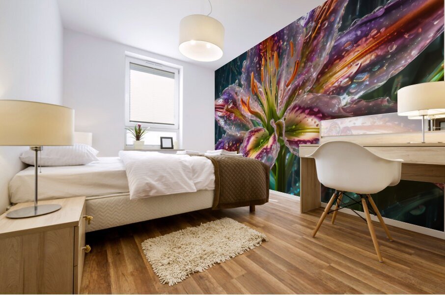 Majestic Glass Lily Flower By ISHISH Mural print