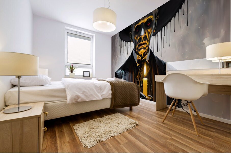 A Drip-ling Candle Ghost By ISHISH Mural print