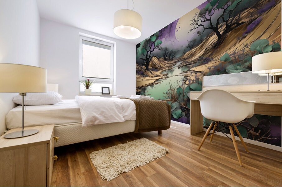 A Luxurious  Golden Brown Valley By ISHISH Mural print