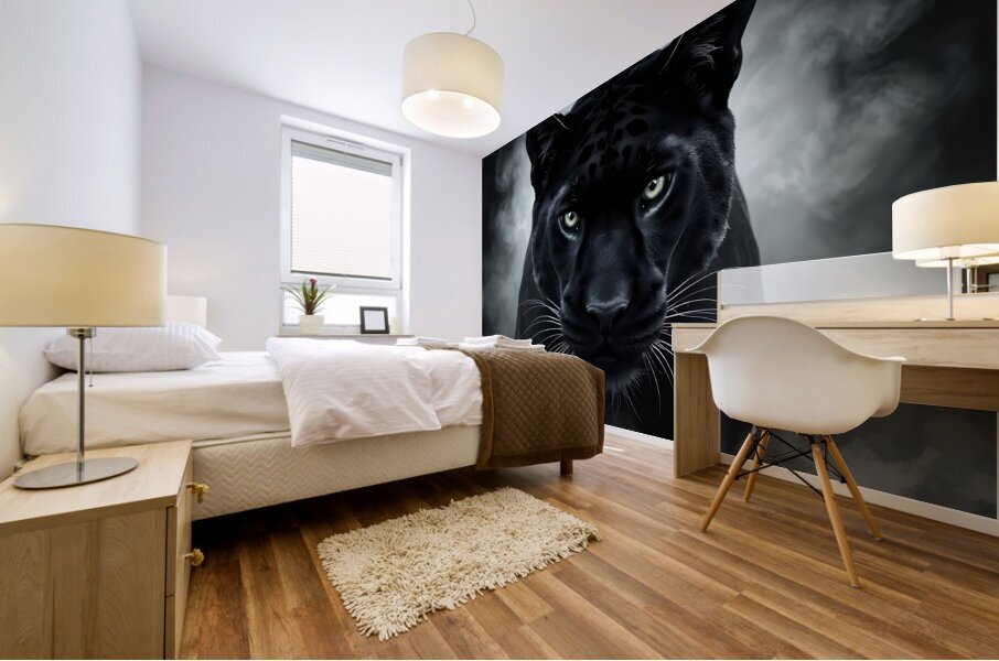 Mysterious Black Panther By ISHISH Mural print