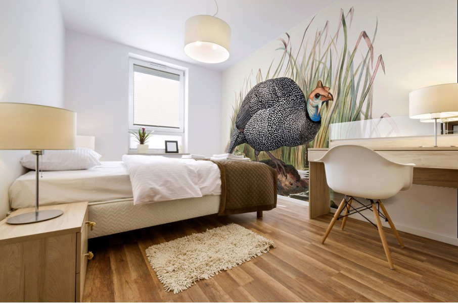 Numida mitrata. 1872 Impression murale