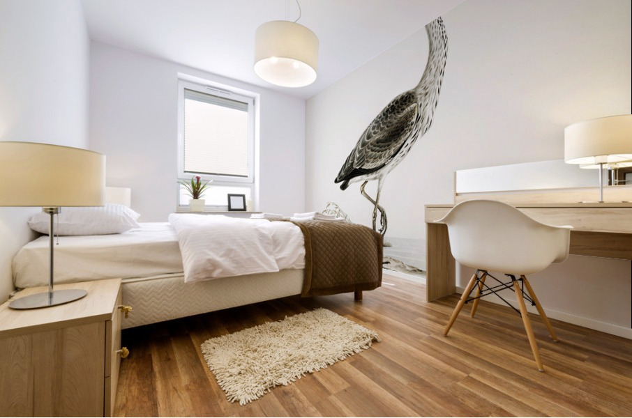 Gray heron Ardea cinerea Mural print