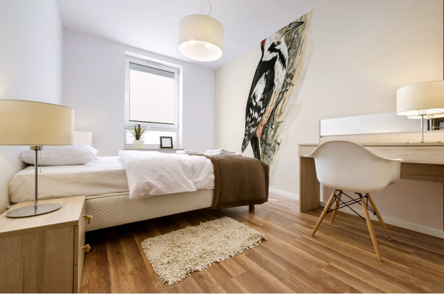 Dryobates medius Mural print