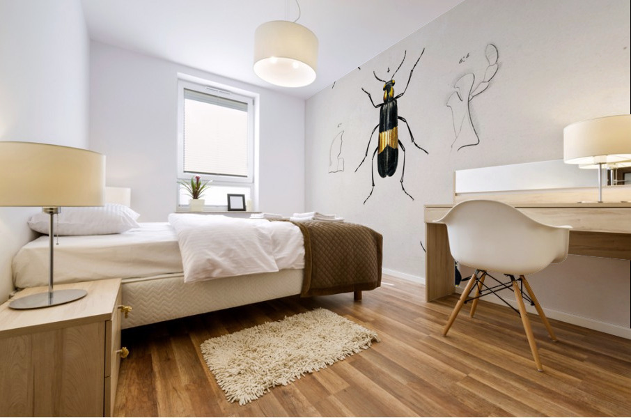 Different types of beetles Mural print