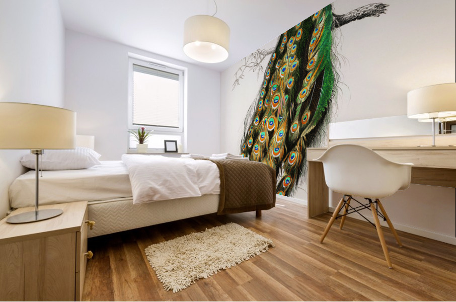 Indian peafowl bird Mural print