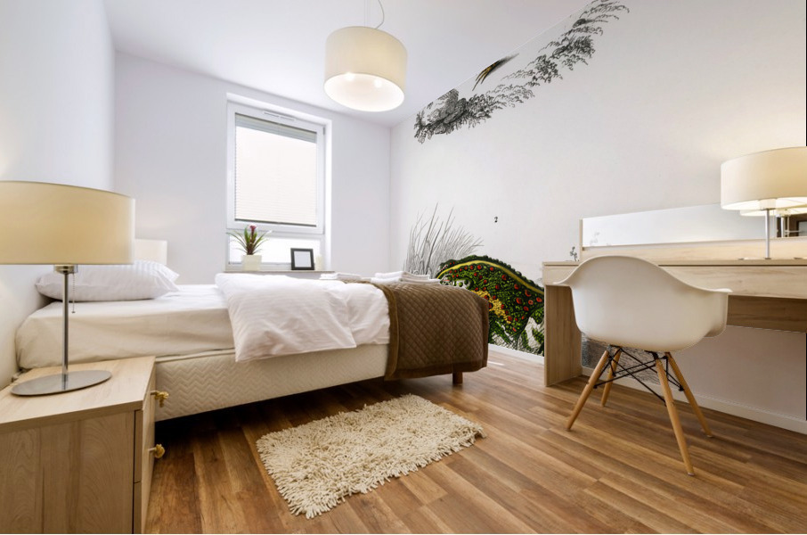 Oval frog Engystoma ovale and Green toad Bufo viridis Mural print