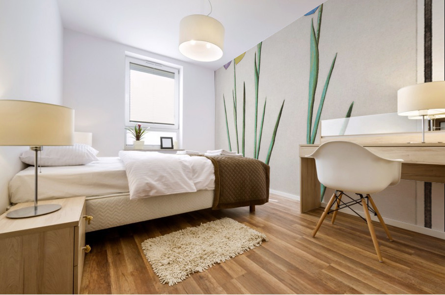 Iris in vintage style Mural print