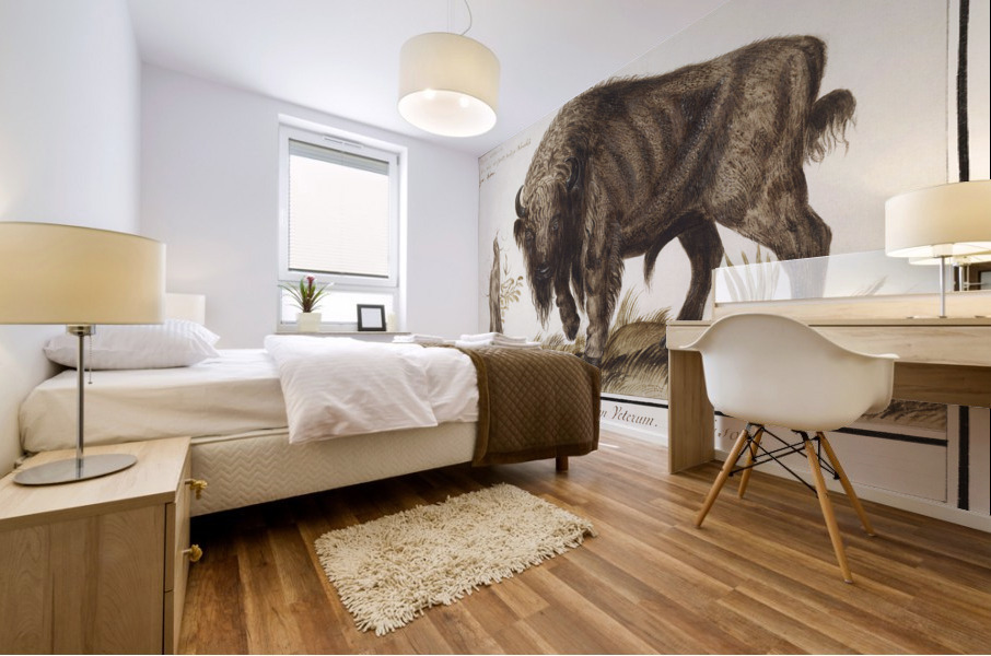 Wisent in vintage style Mural print