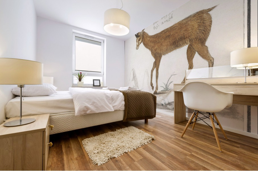 Chamois in vintage style Mural print