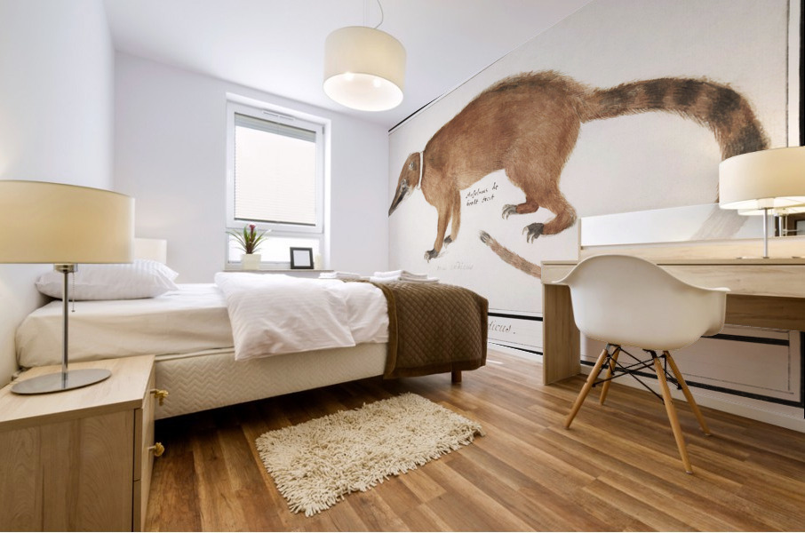 Coatimundi in vintage style Mural print