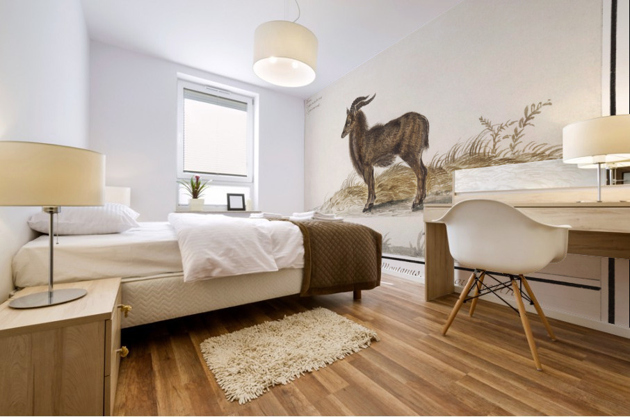 Ibex in vintage style Mural print