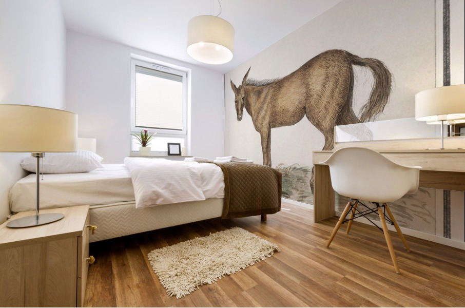 Mule in vintage style Mural print