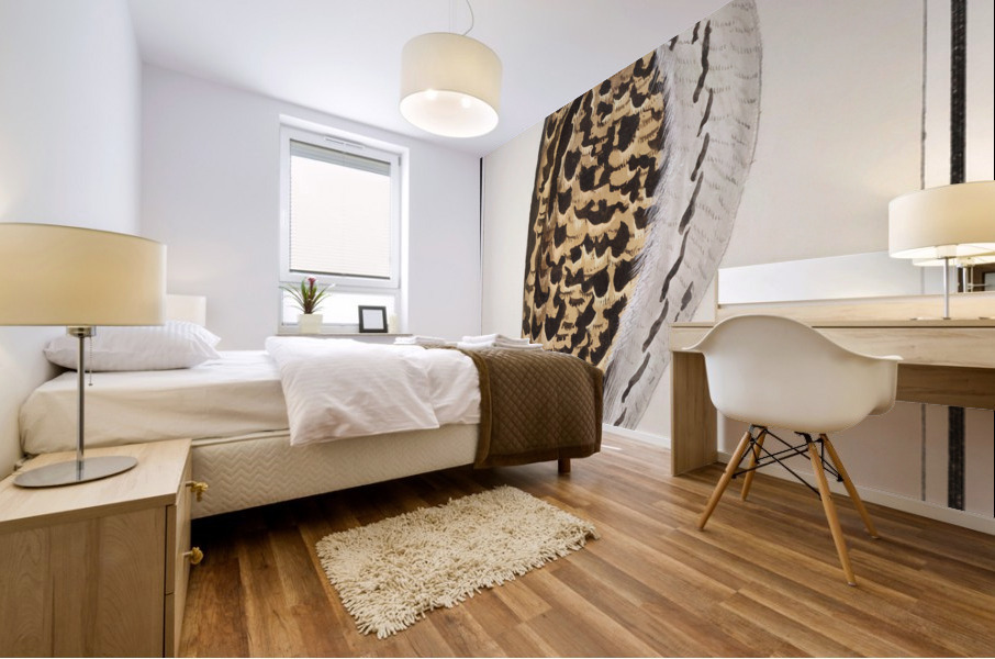 Scops owl in vintage style Mural print