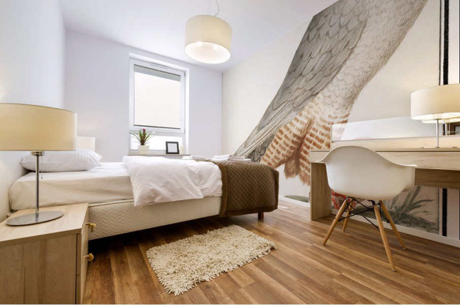 Red-footed falcon vintage style Mural print