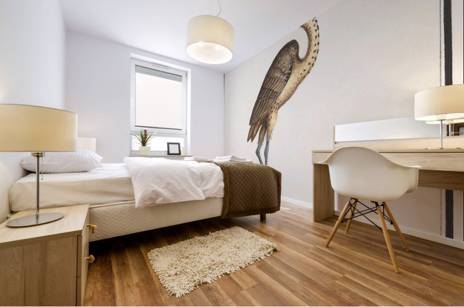 Heron in vintage style Mural print